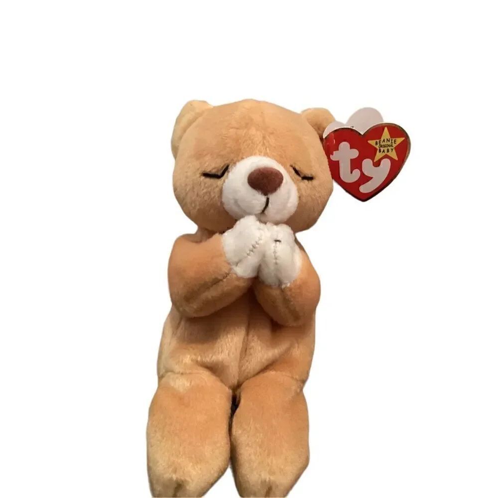 1999 Hope Prayer Bear Ty Beanie Baby Plush Collectible Praying